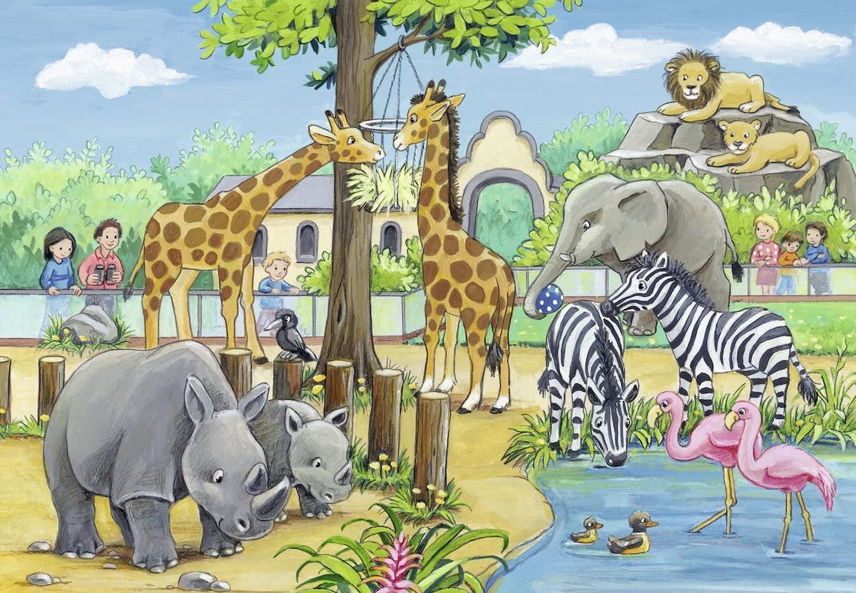 RAVENSBURGER PUZZLE BIENVENIDOS AL ZOO 2 X 24 PIEZAS3