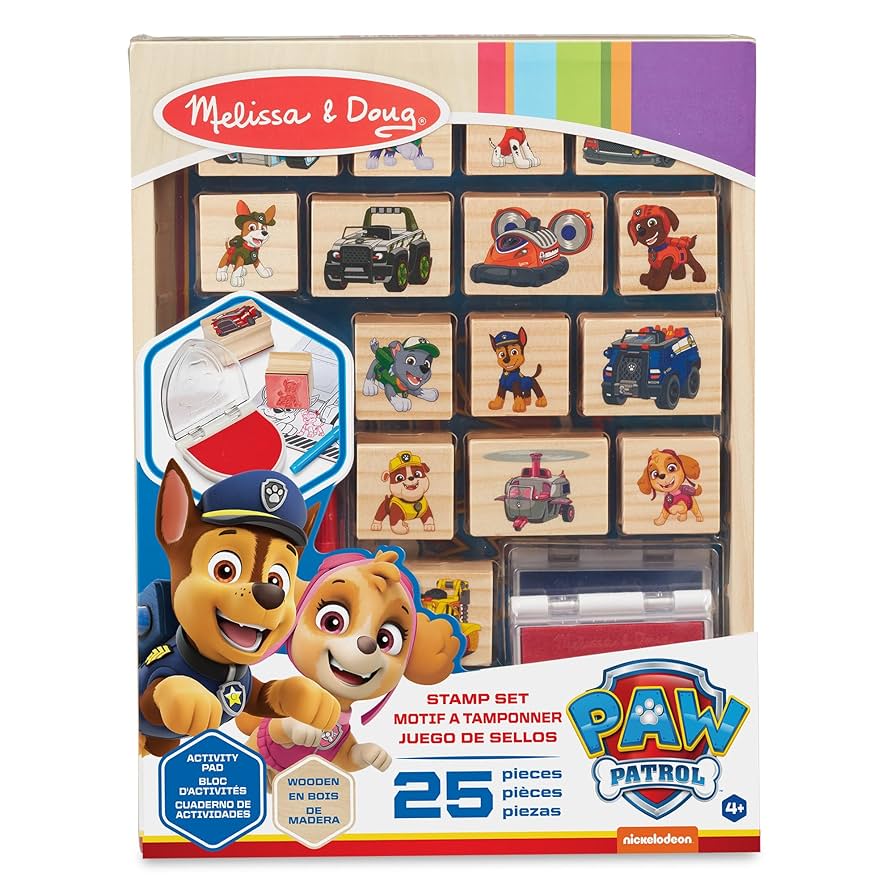 Melissa & Doug PAW Patrol - Juego de actividades de sellos de madera con marcadores, almohadilla de actividad 1