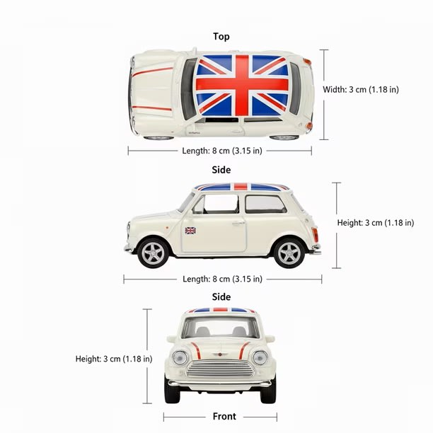 WELLY - AUTO MINI COOPER 1300 (UK FLAG)2
