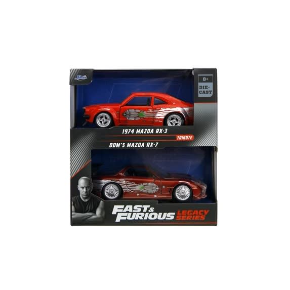 JADA TOYS FAST AND FURIOUS PACK MAZDA RX3 1974 Y MAZDA RX7 2