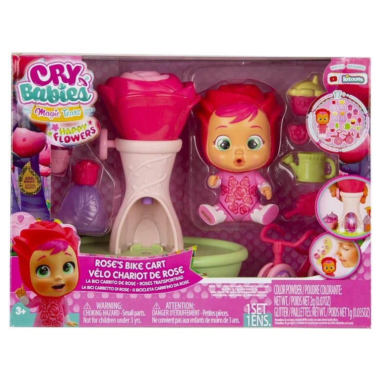 CRY BABIES HAPPY FLOWERS LA BICI CARRITO DE ROSE 1
