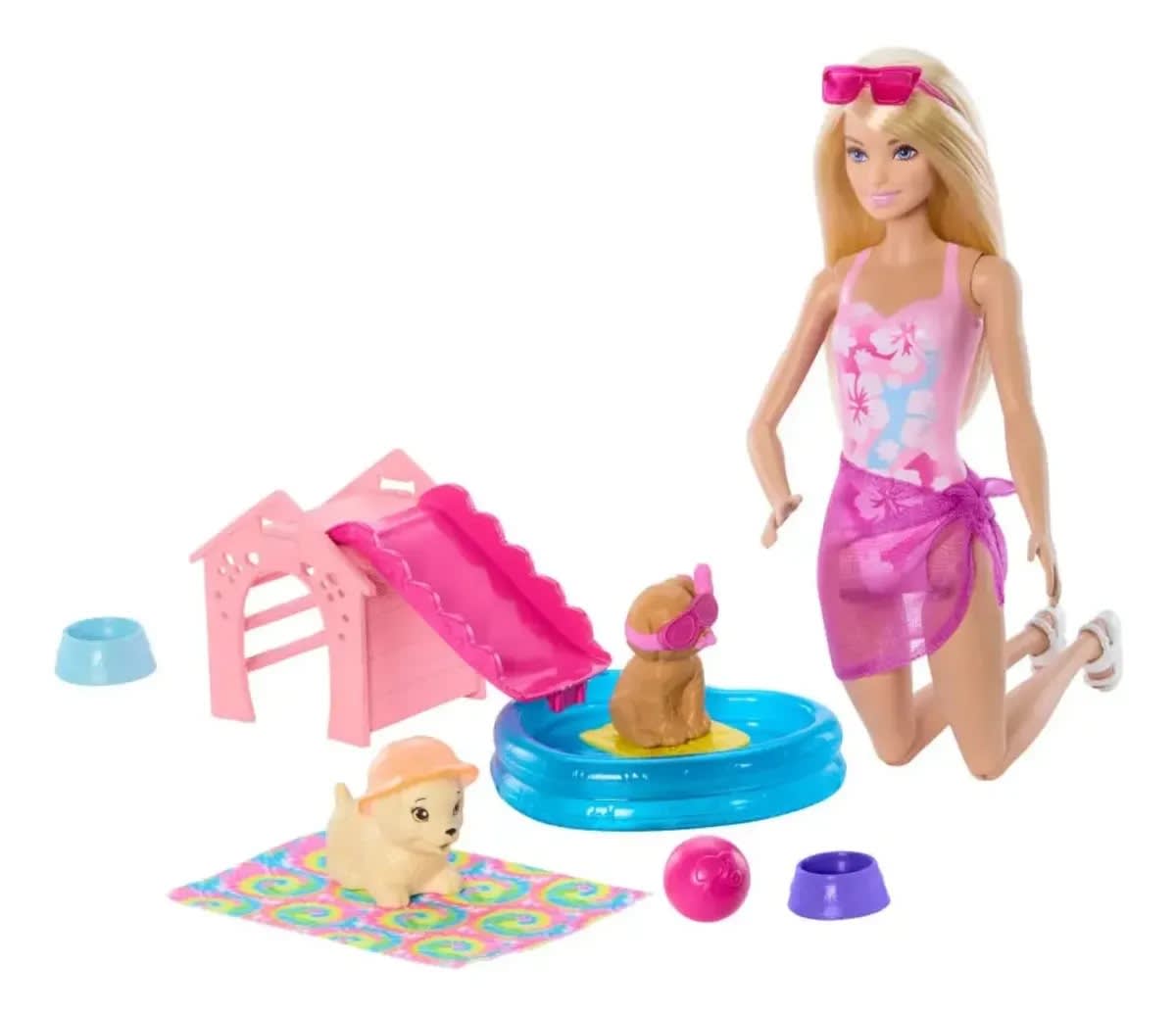 BARBIE FIESTA EN LA PISCINA CON PERRITOS2
