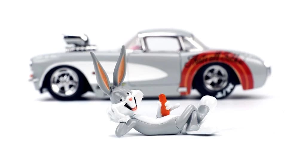 2.75+1:24 | Hollywood Rides | 1957 Chevrolet Corvette W/Bugs Bunny Figure1