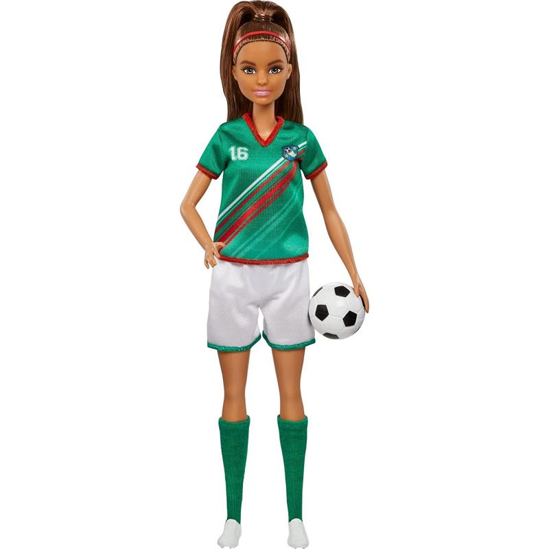 BARBIE JUGADORA DE FUTBOL CAMISETA VERDE2