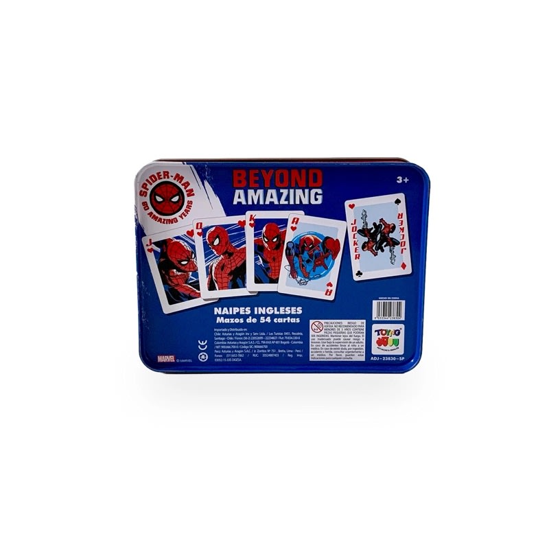 JUEGO NAIPES INGLES CAJA METÁLICA SPIDERMAN / MARVEL5