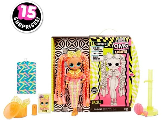 MUÑECA LOL SURPRISE OMG LIGHTS DAZZL CON 15 SORPRESAS LO5651471