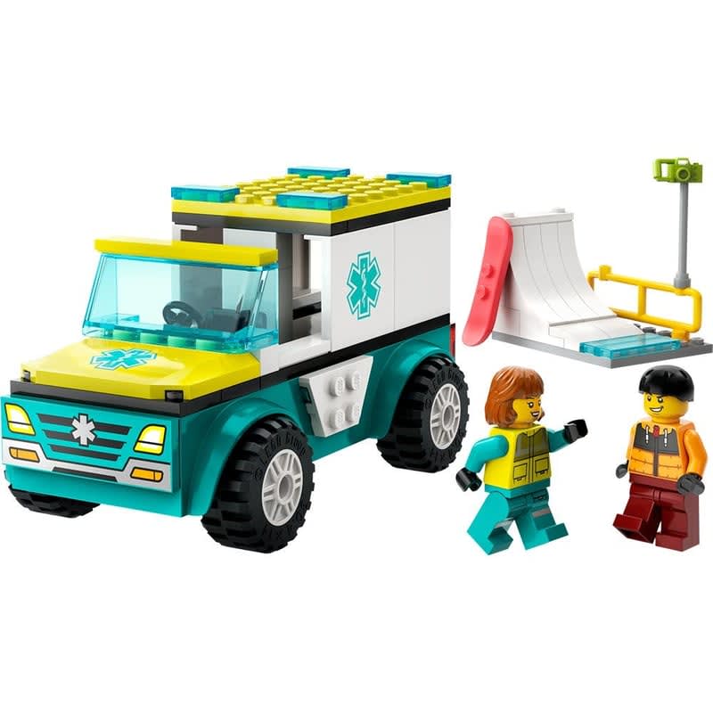 LEGO CITY AMBULANCIA DE EMERGENCIAS Y CHICO DE SNOWBOARD2