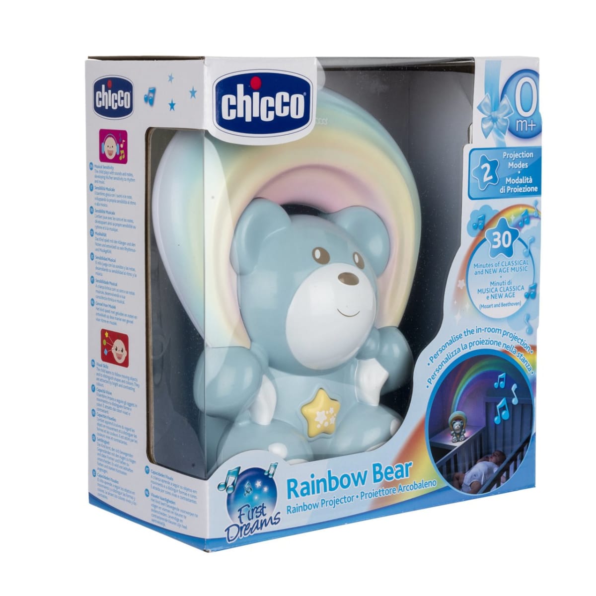 CHICCO PROYECTOR OSITO ARCOIRIS AZUL 0