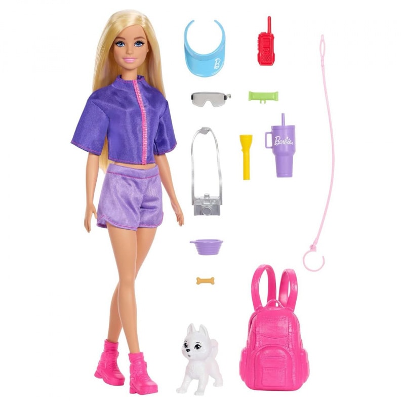 Barbie Muñeca Malibú Mascota Perrito Accesorios Aventura 3+2