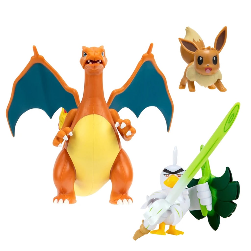 POKEMON BATTLE READY PACK DE 3 FIGURAS (EEVEE, SIRFETCH Y CHARIZARD)2