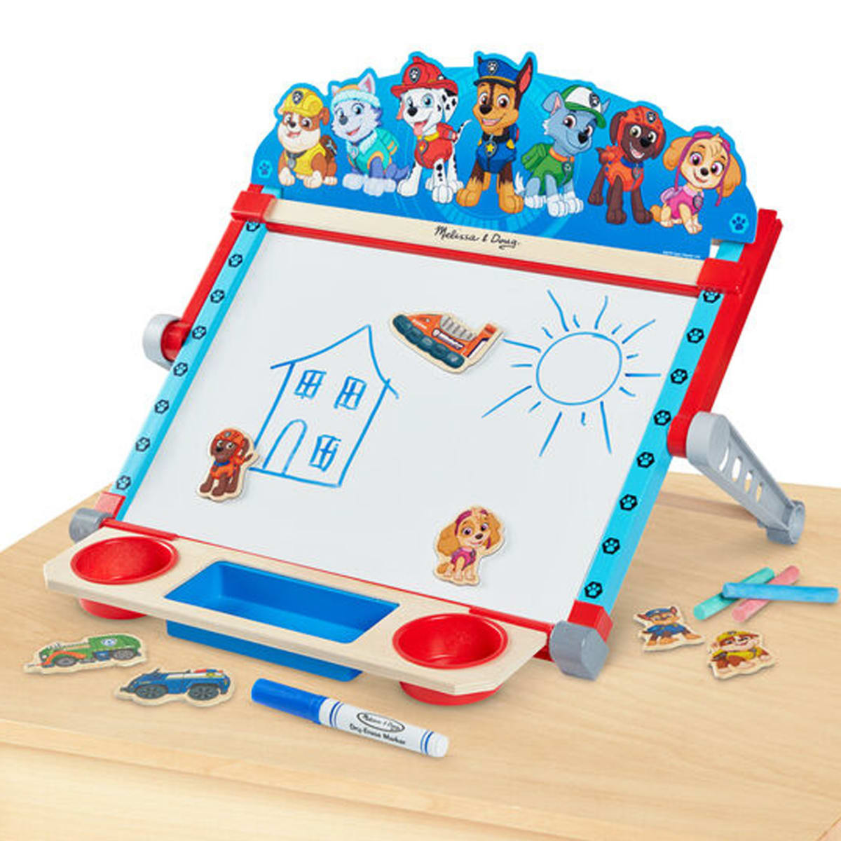 Melissa & Doug PAW Patrol Caballete de Madera de Doble Cara Centro de Arte2