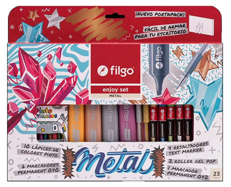 SET 23 LAPICES COLORES METALICOS - FILGO1