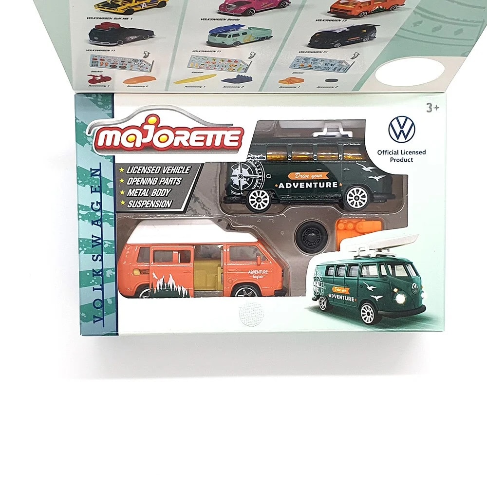 AUTO MAJORETTE PACK DE  2 /3  - VOLKSWAGEN T3/ VOLKSWAGEN T1 2
