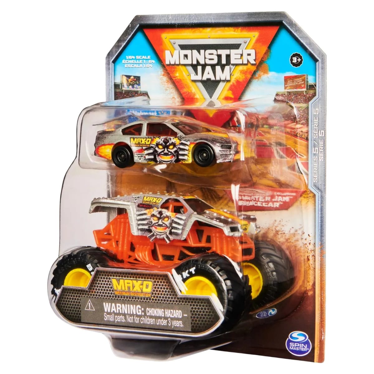 MONSTER JAM Y AUTO DE CARRERA 1:642