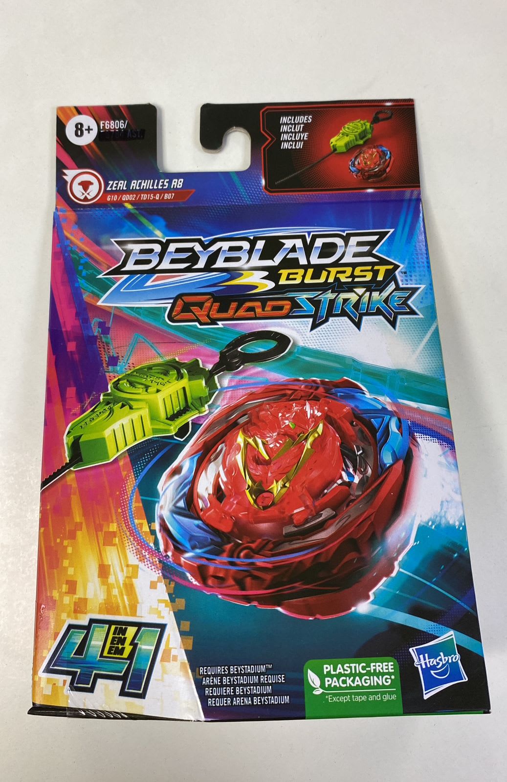 BEYBLADE BURST QUADSTRIKE- ZEAL ACHILLES A8 | Juguetería Little