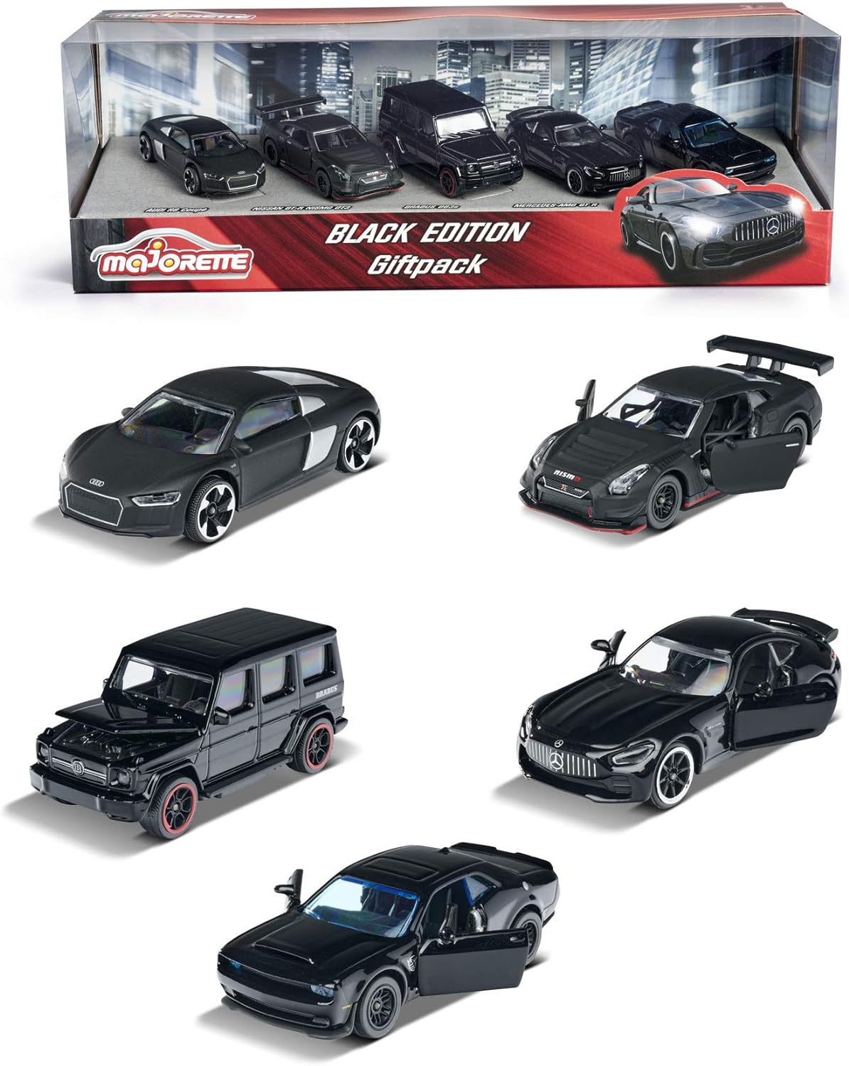 AUTO MAJORETTE BLACK EDITION 5 PIECES GIFTPACK PLAY FUN