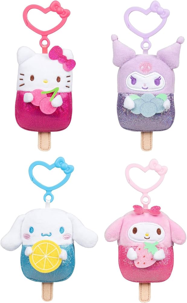 HELLO KITTY AND FRIENDS CLIP PELUCHES DE HELADO SURTIDO
