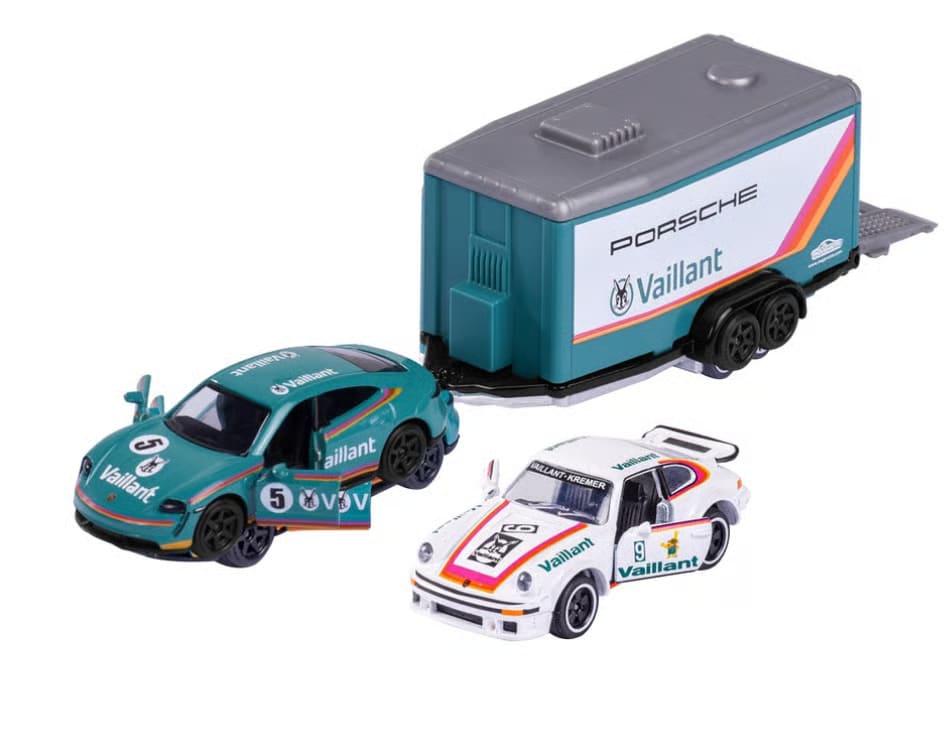 ミニカー PORSCHE TAYCAN TURBO S + PORSCHE 934 MAJ CAR TRAILER PORSCHE TAYCAN TURBO S + 934 | Juguetería Little