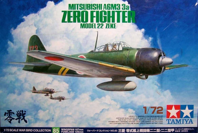 Model Kit Tamiya: 1/72 A6M3/3a Zero Model 22 (Zeke)