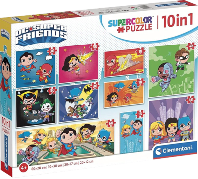 Puzzle Clementoni 10 in 1 DC Super Friends1
