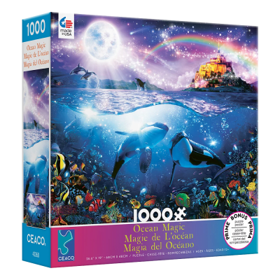 Puzzle CEACO Ocean Magic 1000 Piezas: Rainbow Orcas1