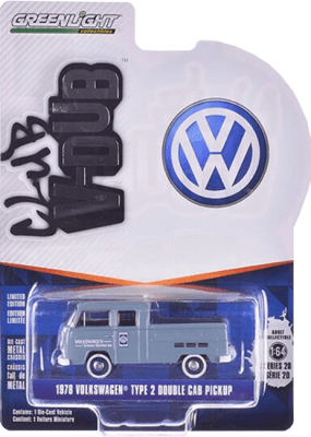 GreenLight Collectibles: 1:64 1978 Volkswagen Type 2 Double Cab Pickup Club V-Dub Series 201