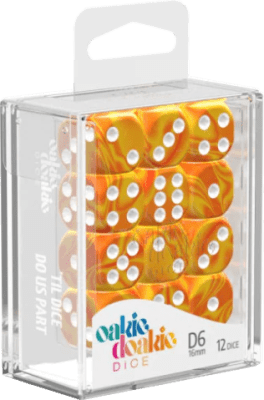 Set 12 Dados Oakie Doakie D6 16mm - Gemidice
