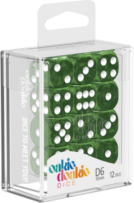 Set 12 Dados Oakie Doakie D6 16mm - Marble