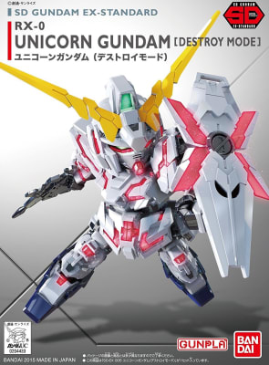 Model Kit Bandai Hobby SD EX-Standard: RX-0 Unicorn Gundam (Destroy Mode)