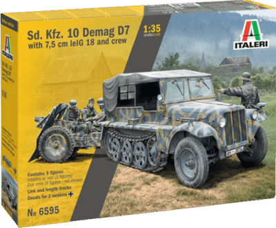 Model Kit Italeri: Sd. Kfz. 10 Demag D7 with 7.5 cm lelG 18 and crew