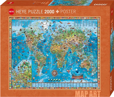 Puzzle 2000 Piezas Map Art Heye: Amazing World