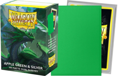 Protectores Dragon Shield Standard Dual Matte: Apple Green & Silver