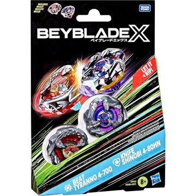 Beyblade X Beat Tyranno 4-70Q / Knife Shinobi 4-80HN