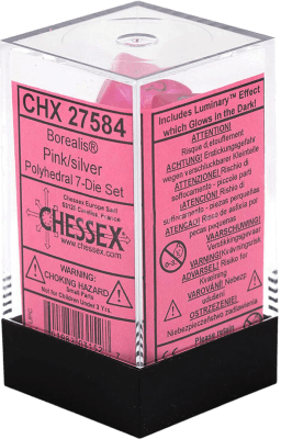Chessex Die Rol Set Borealis (Pink/Silver)