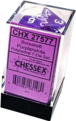 Chessex Die Rol Set Borealis (Purple/White)1
