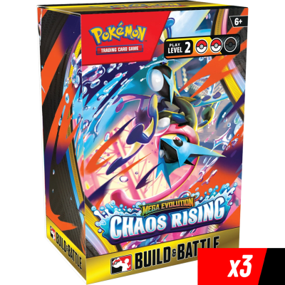 PREVENTA Pack 3 Build & Battle Pokemon TCG: Mega Evolution - Chaos Rising1