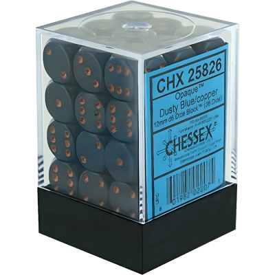 Chessex Die-6 Set Opaque 12mm (Dusty Blue/Cooper)