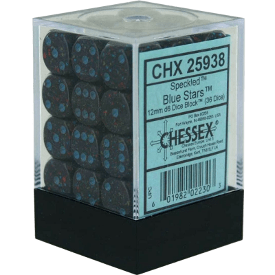 Chessex Die-6 Set Speckled 12mm (Blue Stars)1