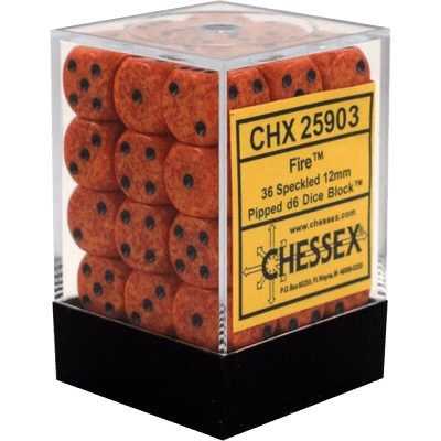 Chessex Die-6 Set Speckled 12mm (Fire)1
