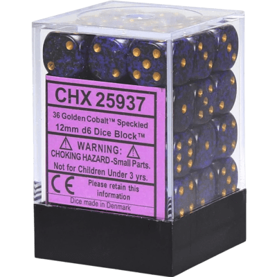 Chessex Die-6 Set Speckled 12mm (Golden Cobalt)1