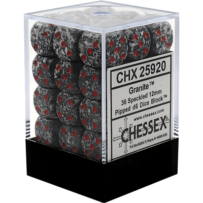 Chessex Die-6 Set Speckled 12mm (Granite)