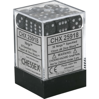 Chessex Die-6 Set Speckled 12mm (Ninja)1