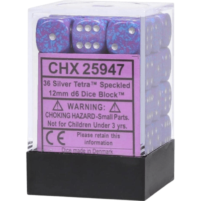 Chessex Die-6 Set Speckled 12mm (Silver Tetra)1