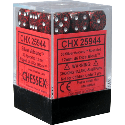 Chessex Die-6 Set Speckled 12mm (Silver Volcano)