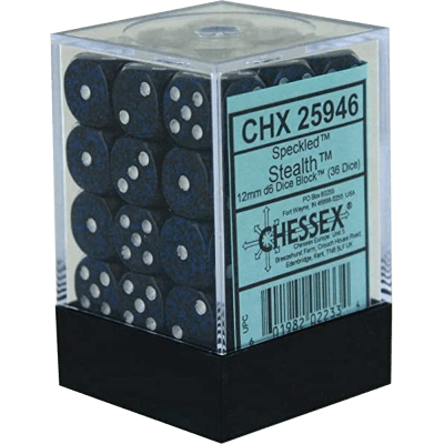 Chessex Die-6 Set Speckled 12mm (Stealth)1