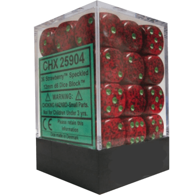 Chessex Die-6 Set Speckled 12mm (Strawberry)