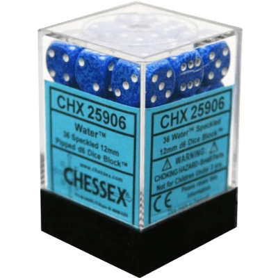 Chessex Die-6 Set Speckled 12mm (Water)