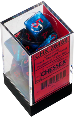 Chessex Die Rol Set Gemini (Black-Starlight/Red)1