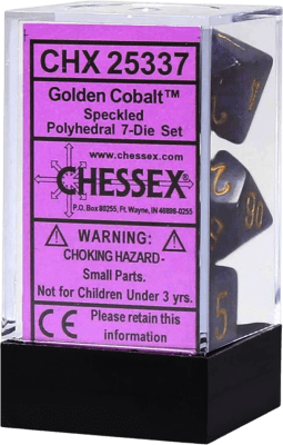 Chessex Die Rol Set Speckled (Golden Cobalt)1