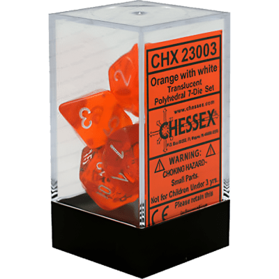 Chessex Die Rol Set Translucent (Orange/white)